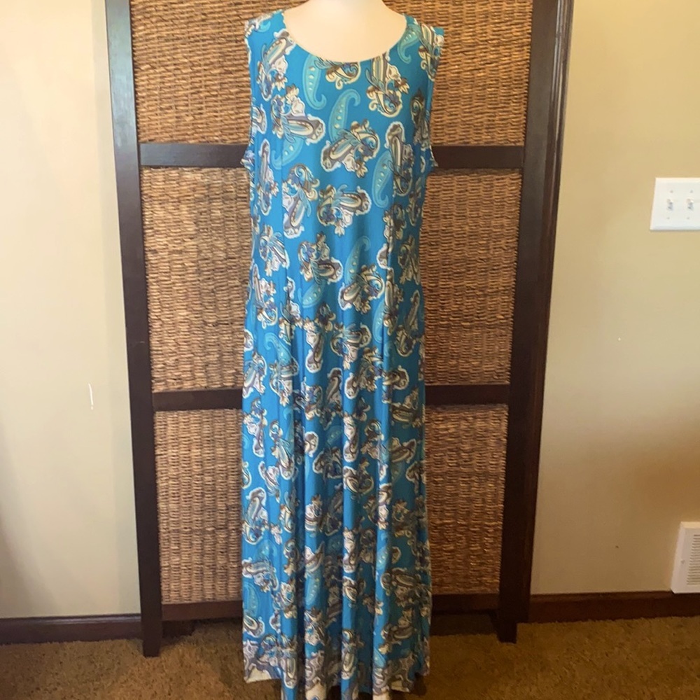 R&B collection 2X blue sleeveless dress